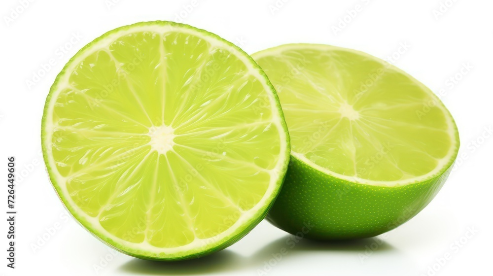 green lime on a white background