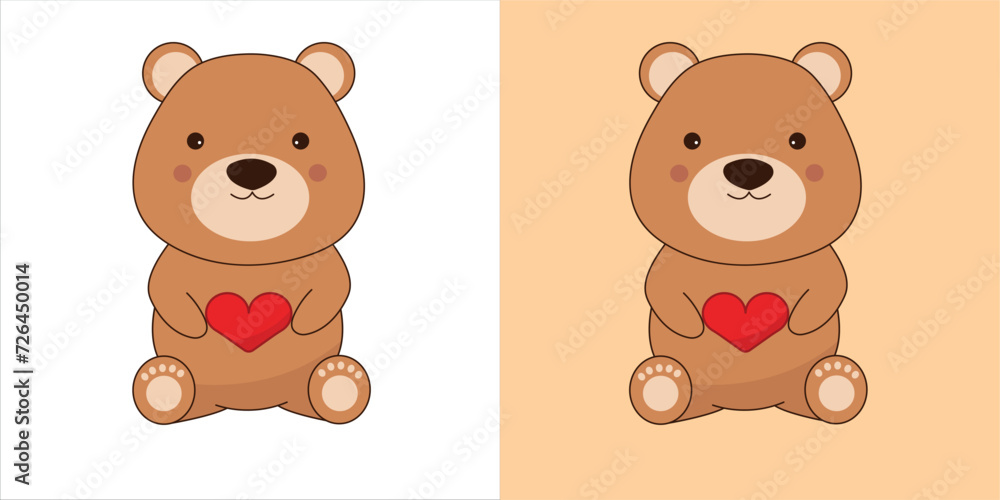 cute cartoon vector teddy bear holding a heart. st valentines day romantic love bear toy on transparent background cute cartoon vector teddy bear holding a heart. st valentines day romantic love bear toy on transparent background