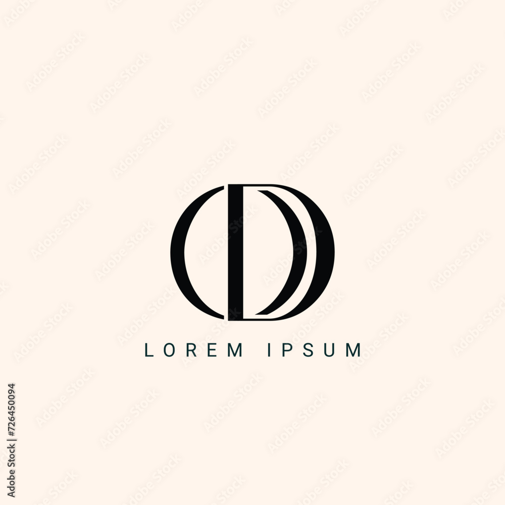 Alphabet letters monogram icon logo OD or DO Alphabet letters monogram icon logo OD or DO