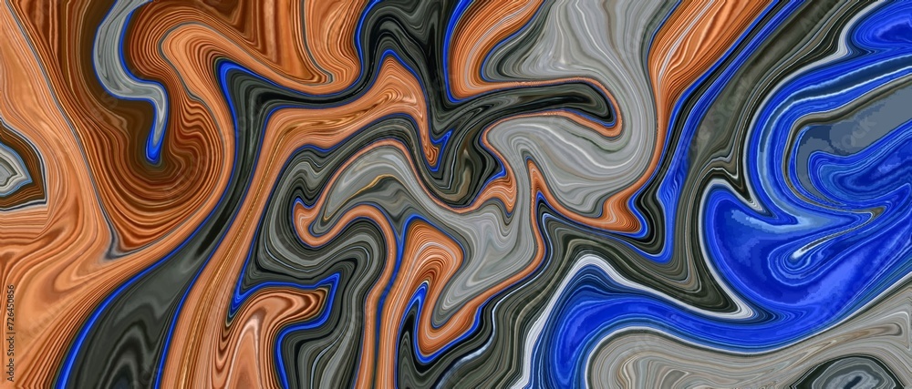 Obraz premium Gradient color abstract motion lines wave ocean flow artistic. Marble texture paint illustration background