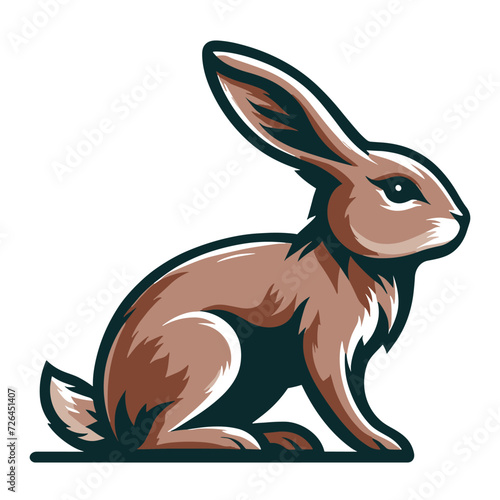 Realistic wild animal hare rabbit design vector, zoology illustration, wild forest bunny flat design template isolated on white background