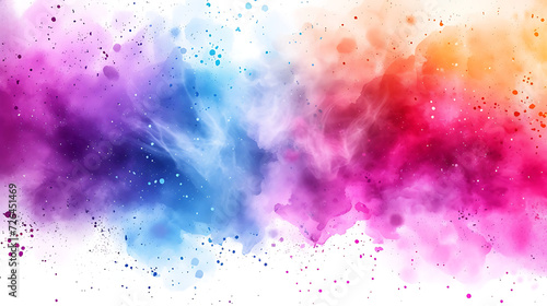 Abstract Holi colorful watercolor splatters © LiezDesign