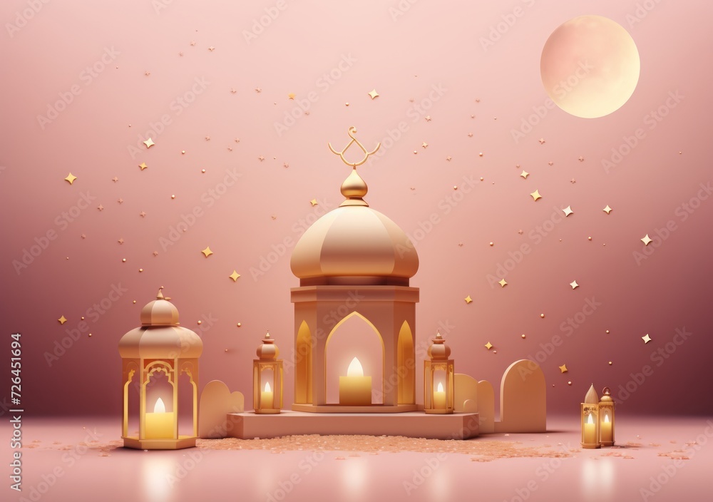Ramadan kareem arabic golden banner design template. golden arabic ramadan banner with crescent moon Ramadan kareem arabic golden banner design template. golden arabic ramadan banner with crescent moon