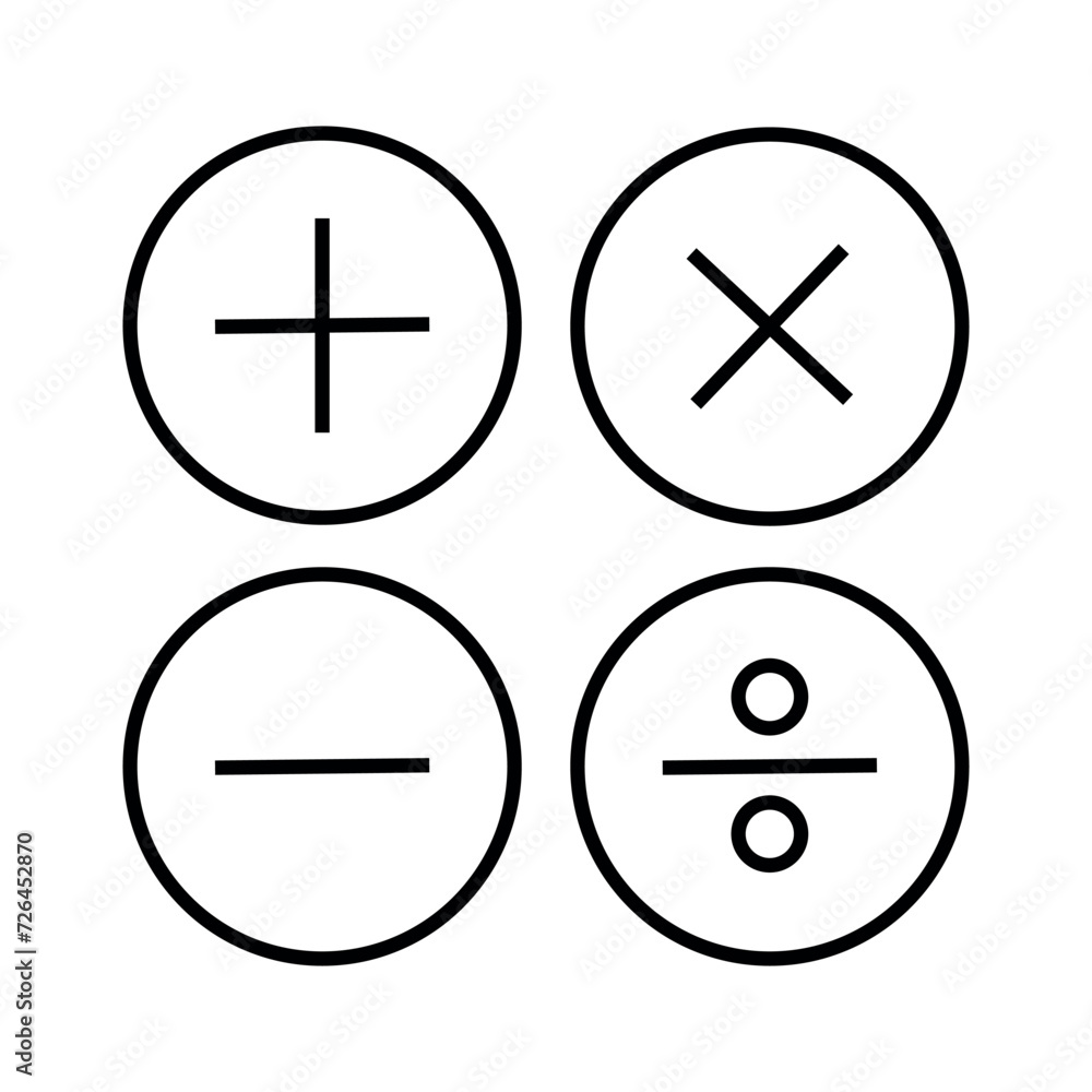 Calculation icon, plus minus calculation icon vector isolated on white background. Calculation icon, plus minus calculation icon vector isolated on white background.