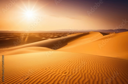 morning, sunrise in the desert ,Sand dunes in desert 