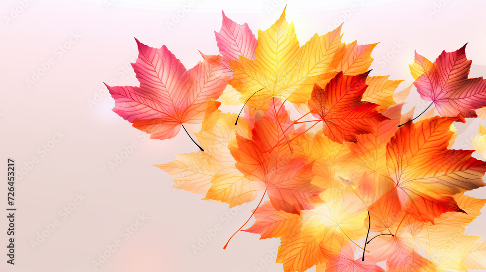 Autumn Maple Leaves in Warm Colors - Generative AI