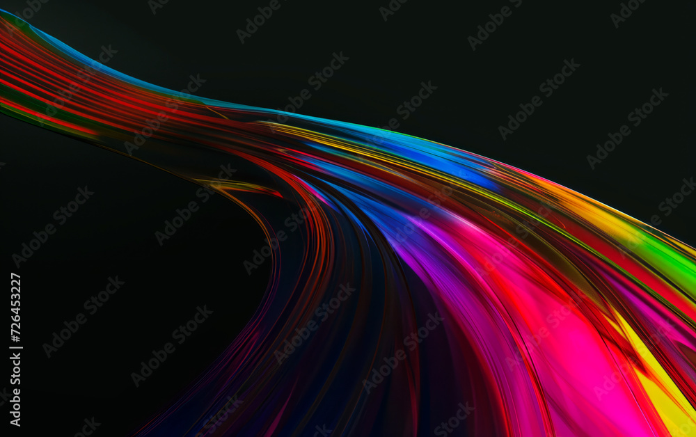 Close up of holographic glass shapes with dark background and colorful reflections. Abstract pattern wallpaper. Texture with nice glossy effect. Close up of holographic glass shapes with dark background and colorful reflections. Abstract pattern wallpaper. Texture with nice glossy effect.
