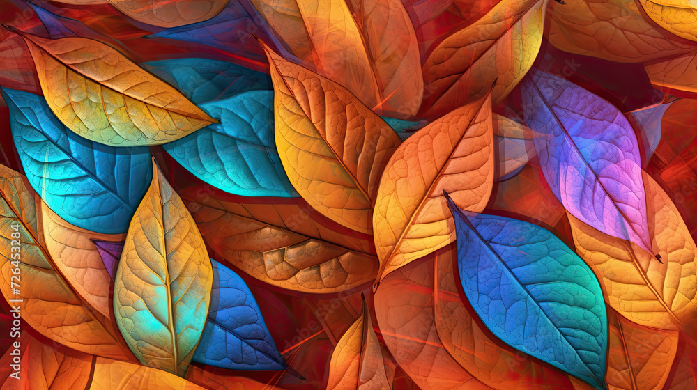 Multicolored Autumn Leaves - Generative AI Multicolored Autumn Leaves - Generative AI