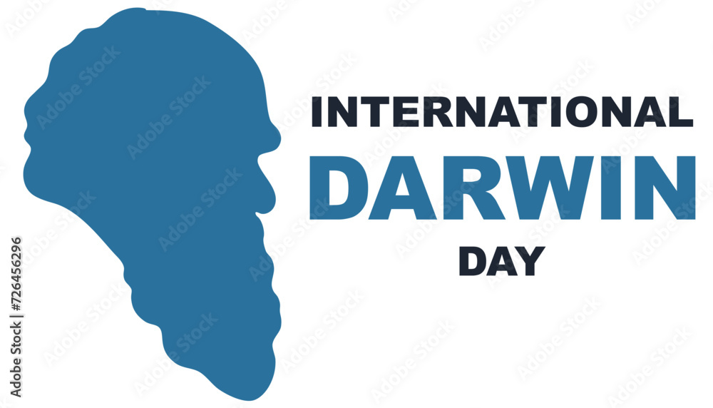 Darwin Day. Silhouette of the head. International Day of Science and Humanism. Poster, banner, and background