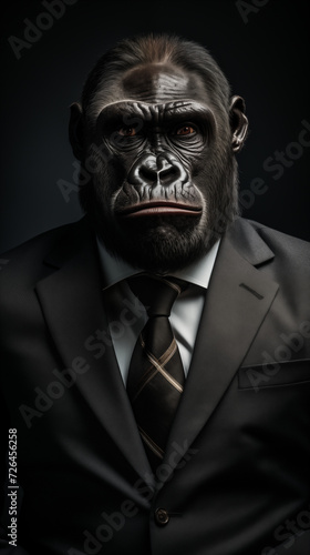 Pensive Primate in a Dark Suit