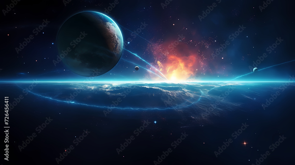 Space galaxy background, 3D illustration of nebulae in the universe Space galaxy background, 3D illustration of nebulae in the universe