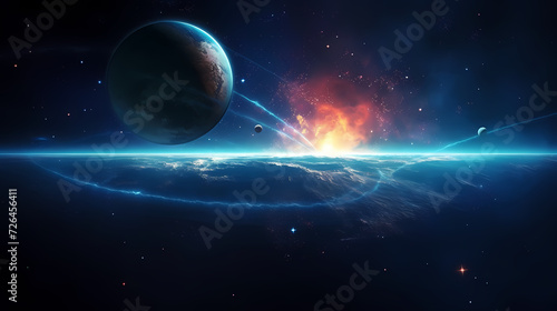Space galaxy background  3D illustration of nebulae in the universe
