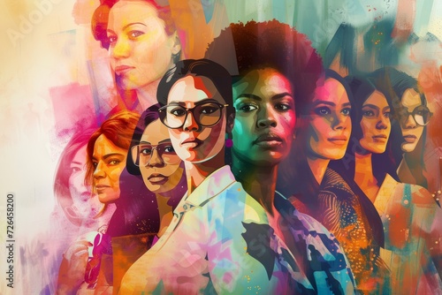 A powerful image celebrating International Women's Day, featuring diverse women from various professions, in a setting that signifies unity and empowerment. 