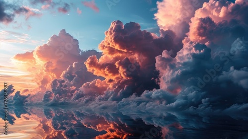 Majestic Cloudscape Illuminated by Golden Sunset Light. © _veiksme_