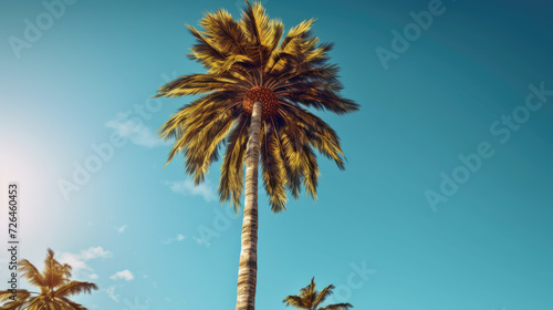 Palm Tree Under the Azure Sky - Generative AI