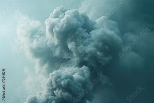 A large plume of smoke rising into the sky. Suitable for various applications