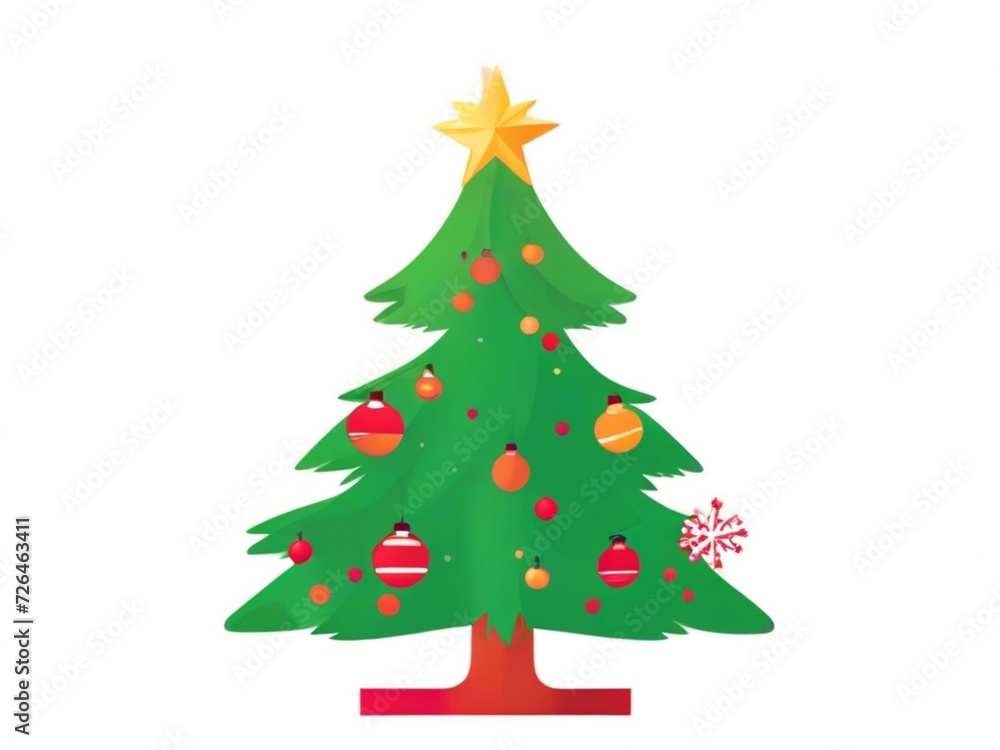 Fototapeta premium christmas tree isolated on white background