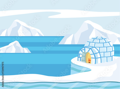 Arctic  North pole antarctica Scene