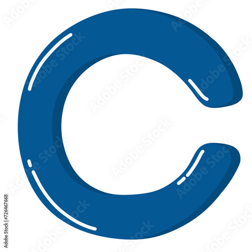 Blue letter c illustration 