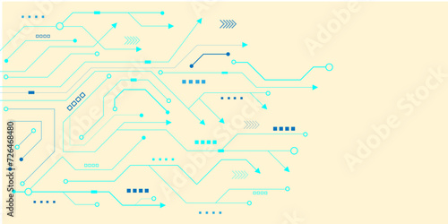 Technology circuit diagram concept. High tech circuit board connection system. Vector abstract technology on white background.