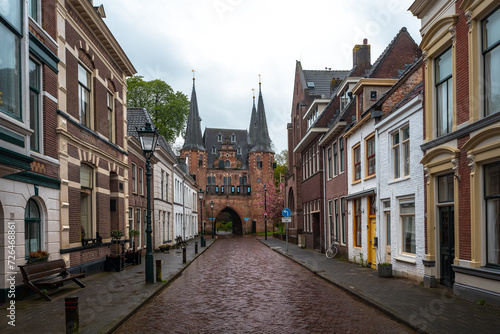 Old city gate Cellebroederspoort in Kampen, Overjissel province, Netherlands