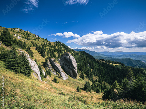 Beautiful limestone formations in Carpathian mountains