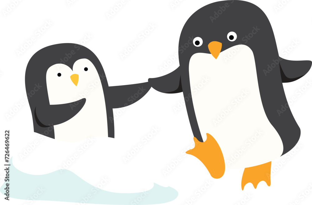 Fototapeta premium illustration of isolated cartoon penguin vector