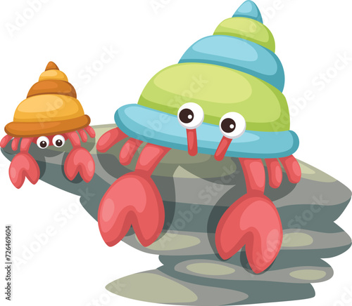 Illustrator of  isolated hermit crab vector