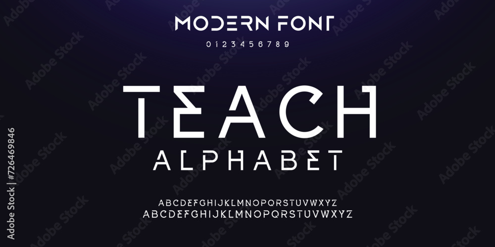 Abstract minimal modern alphabet fonts. Typography technology electronic digital music future creative font. vector illustration eps 10