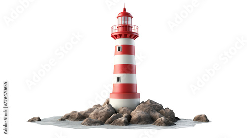 lighthouse on white