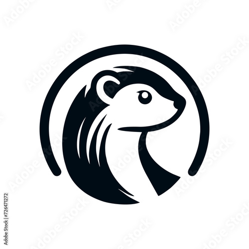 weasel logo design in a simple and elegant style