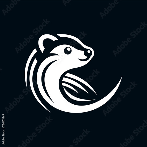 weasel logo design in a simple and elegant style