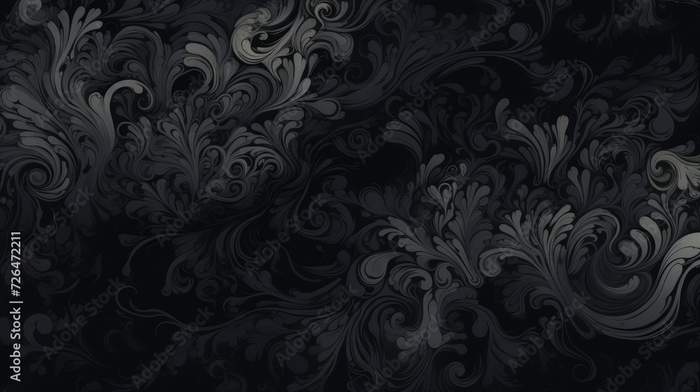 Elegant Black Inky Swirls. Swirling inky patterns on a black background evoke elegance. Elegant Black Inky Swirls. Swirling inky patterns on a black background evoke elegance.