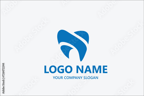 Line art dental vector logo design template