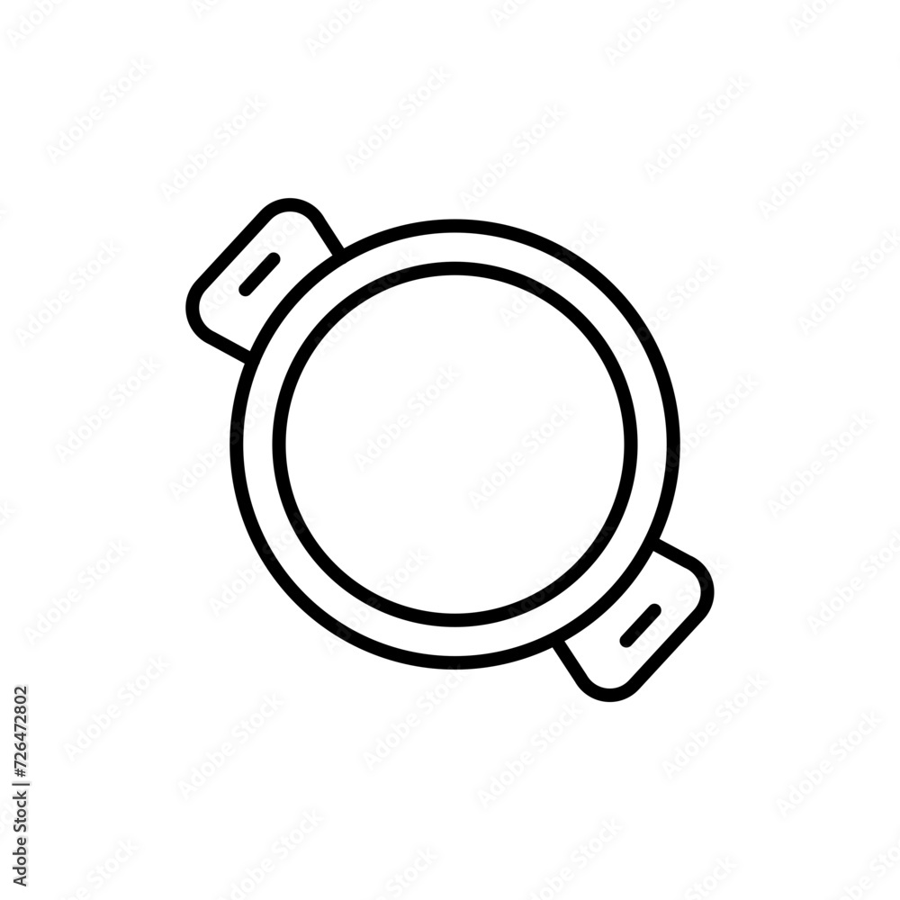 Cooking pan outline icons, minimalist vector illustration ,simple transparent graphic element .Isolated on white background