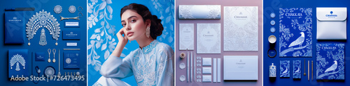 Create a unique and attractive brand identity for your chikankari Incorporate traditional Indian motifs and embroidery into your brand's visual identity Embody elegance and femininity in your branding photo