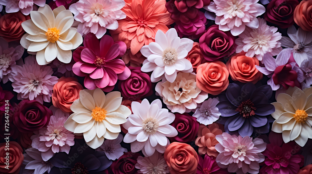 Seamless flower background, colorful flower background Seamless flower background, colorful flower background