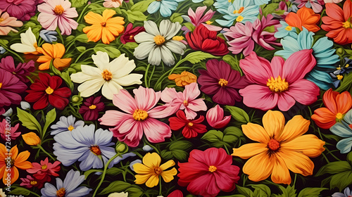 Seamless flower background, colorful flower background © Derby