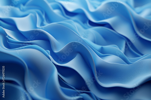 3d render abstract modern blue background folded ribbons macro fashion wallpaper with wavy layers and ruffles