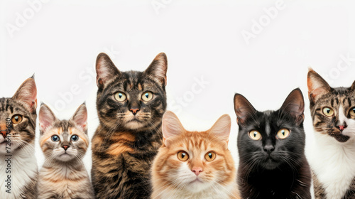 A delightful assembly of cats from various breeds, each with its unique charm and expressions
