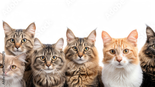 A delightful assembly of cats from various breeds, each with its unique charm and expressions