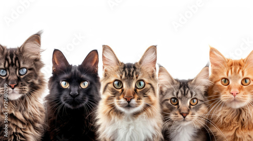 A delightful assembly of cats from various breeds, each with its unique charm and expressions