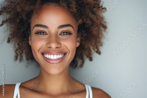 Beautiful female smile after teeth whitening procedure. Dental care. Dentistry concept. girl woman smiling white teeth. Beautiful wide smile of healthy woman, white teeth close up, dentist tooth white photo