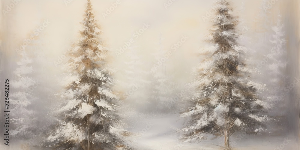 Winter cold snow xmas new year vibe pine trees under snow. Plant foliage background in vintage grey Winter cold snow xmas new year vibe pine trees under snow. Plant foliage background in vintage grey