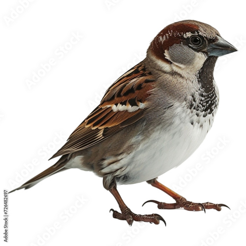 a brown and white bird, isolated on transparent background photo