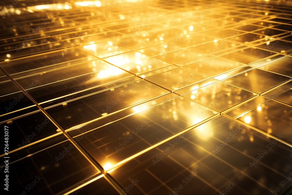 Abstract solar panels gold background Generative Ai Abstract solar panels gold background Generative Ai