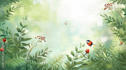 Springtime Ladybugs in a Green Meadow - Generative AI