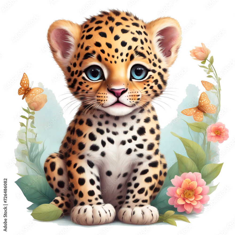 cute leopard clip art on a transperant background