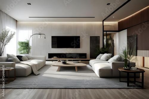 Stylish scandinavian living room with modern style © Dompet Masa Depan