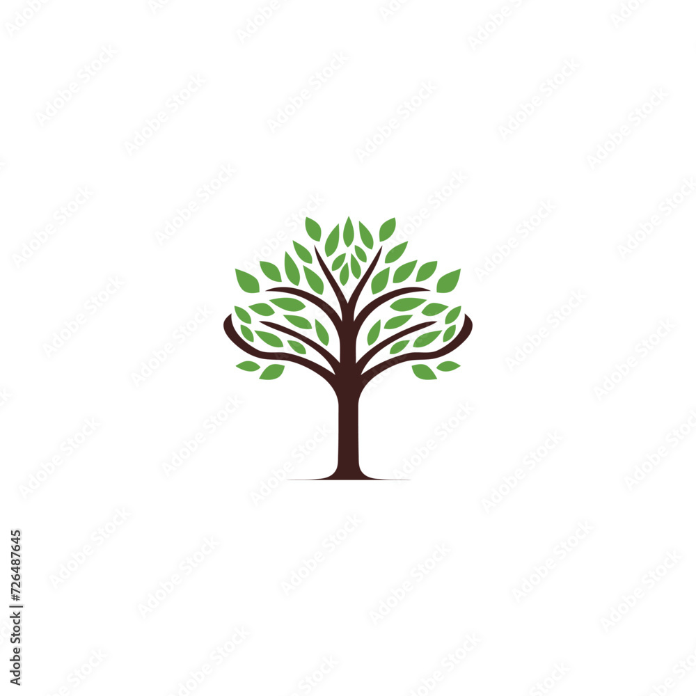 abstract Tree of Life logo. Organic nature symbol. Tree branch with leaf sign. Natural plant design element emblem. Vector illustration. abstract Tree of Life logo. Organic nature symbol. Tree branch with leaf sign. Natural plant design element emblem. Vector illustration.